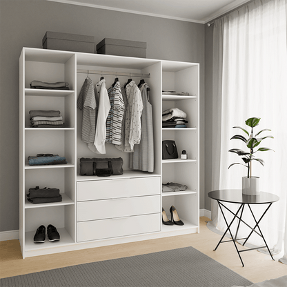 Oak Wotan Mirrored Hinged Door Wardrobe 196cm – HAMPTON LUX D4
