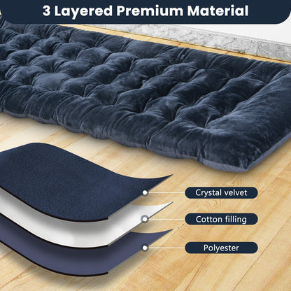 Outdoor Camping Cot Pads Crystal Velvet Sleeping Pads Mattress-Blue