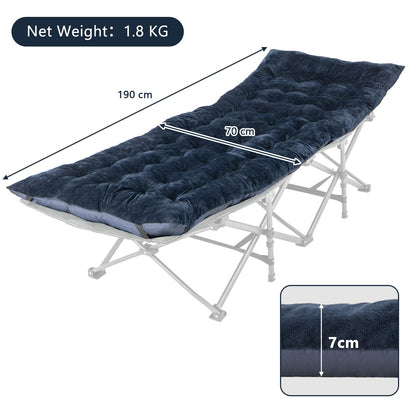 Outdoor Camping Cot Pads Crystal Velvet Sleeping Pads Mattress-Blue