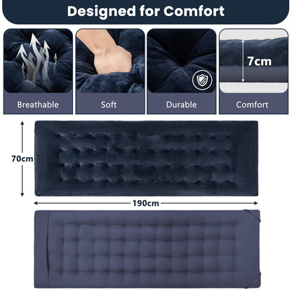 Outdoor Camping Cot Pads Crystal Velvet Sleeping Pads Mattress-Blue