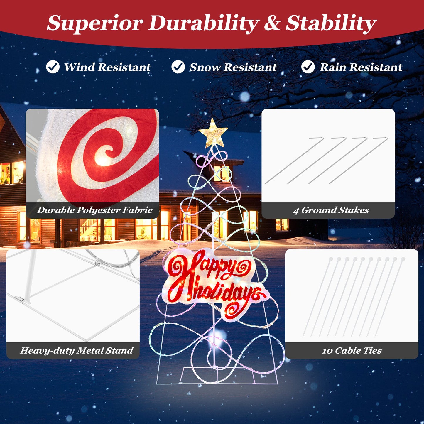 Pre-lit Color Changing Christmas Tree with 6 Lighting Modes