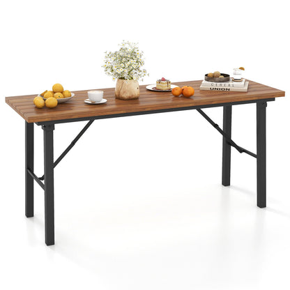 Outdoor Dining Table for 4 Foldable Narrow Patio Dining Table
