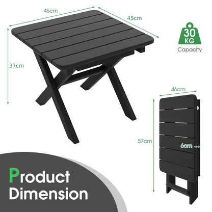 Outdoor Folding Side Table-Black