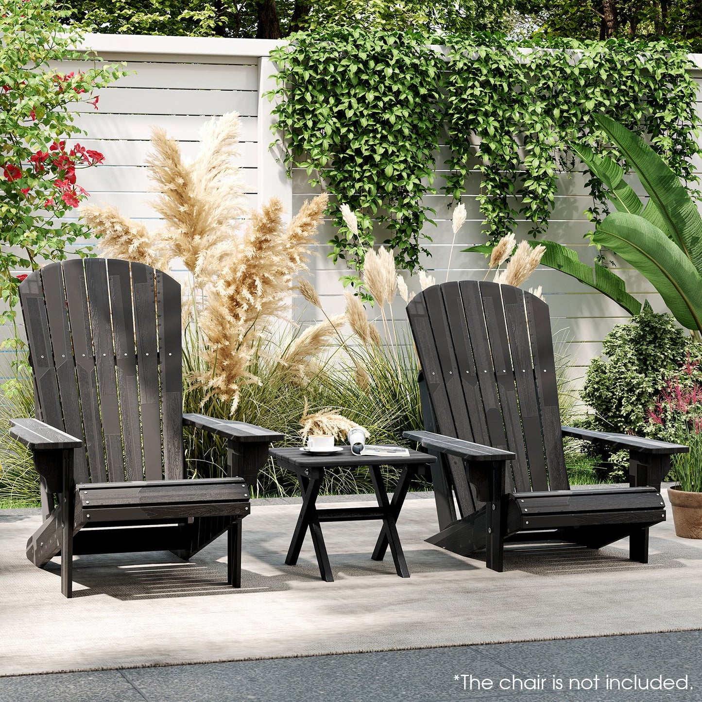 Outdoor Folding Side Table-Black