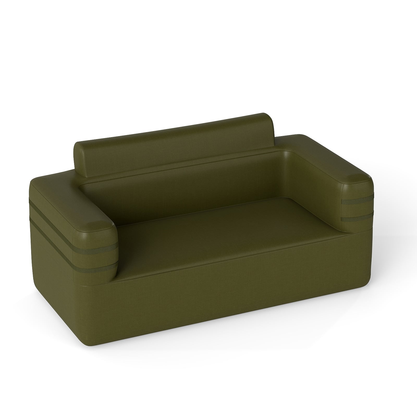 Outdoor Inflatable Couch Blow Up Air Sofa Chair with Carry Bag for Camping-Green