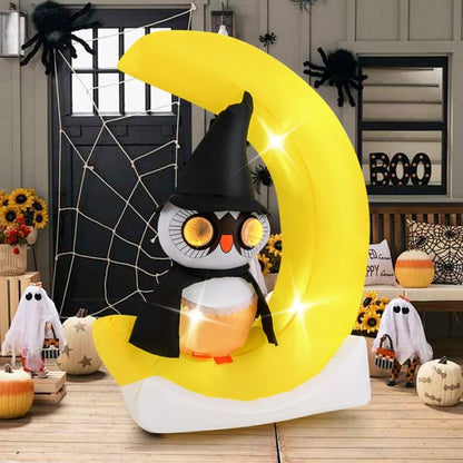Outdoor Inflatable Halloween Decoration with LED Lights and Stakes