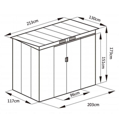 4' x 7' Outdoor Garden Storage Shed Tool House-Gray