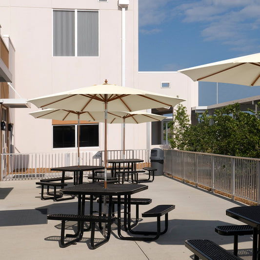 2.7/3m Wooden Patio Parasol Sun Shade Umbrella with 8 Ribs-3 m