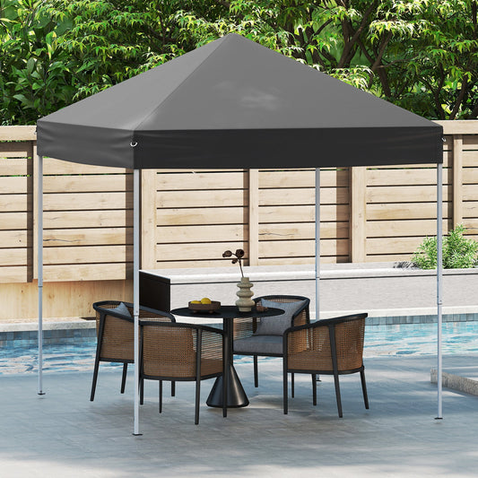 Outdoor Folding Pop-up Canopy with Adjustable Heights and Carrying Bag-Grey