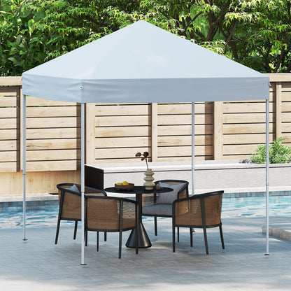 Outdoor Folding Pop-up Canopy with Adjustable Heights and Carrying Bag-White