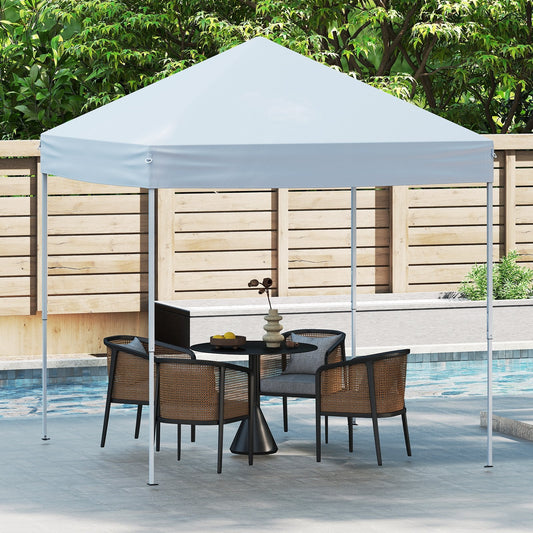 Outdoor Folding Pop-up Canopy with Adjustable Heights and Carrying Bag-White