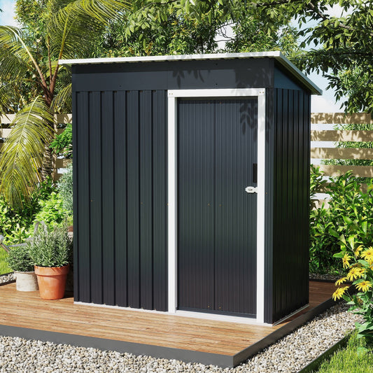 Outdoor Storage Shed All-Weather Color Steel Garden Shed-Grey