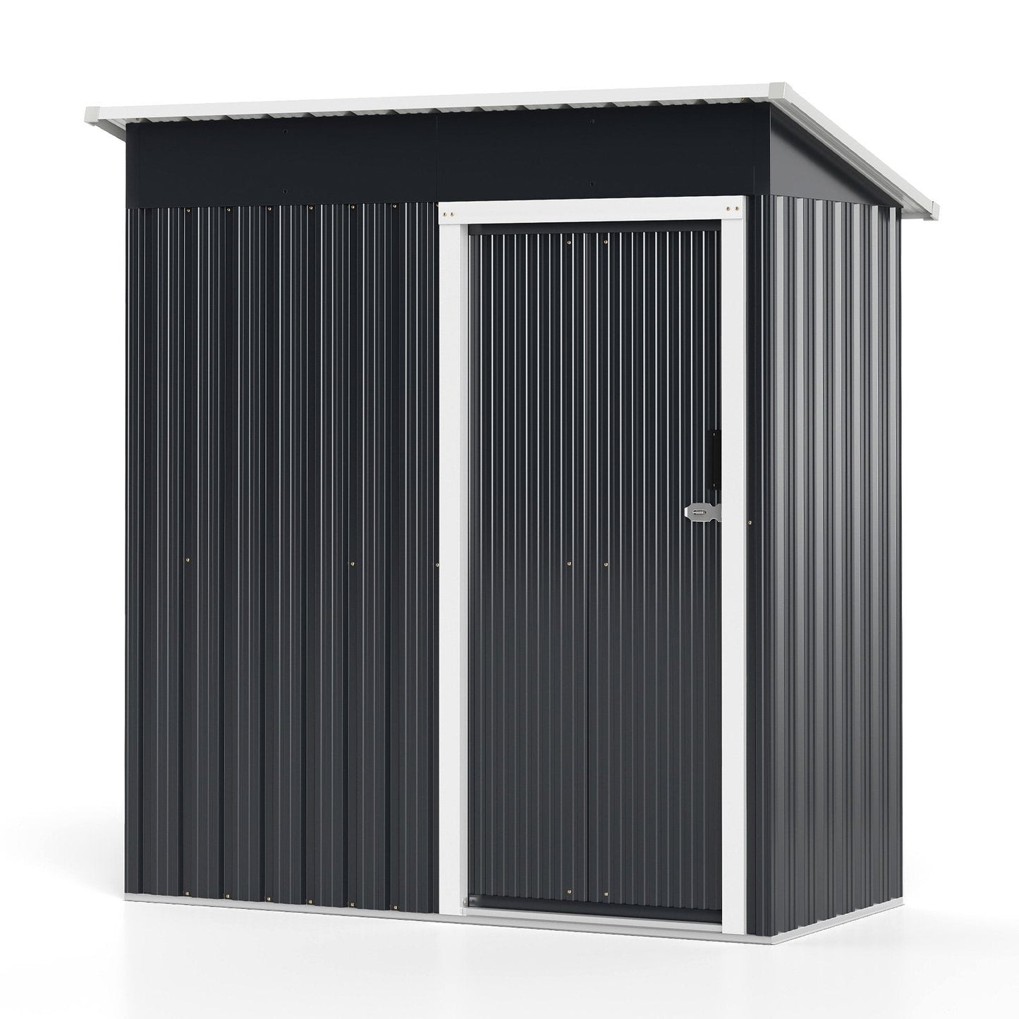 Outdoor Storage Shed All-Weather Color Steel Garden Shed-Grey