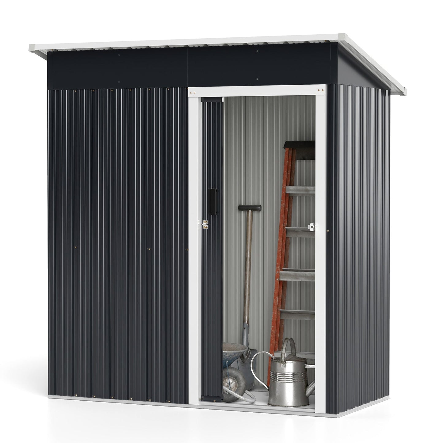 Outdoor Storage Shed All-Weather Color Steel Garden Shed-Grey
