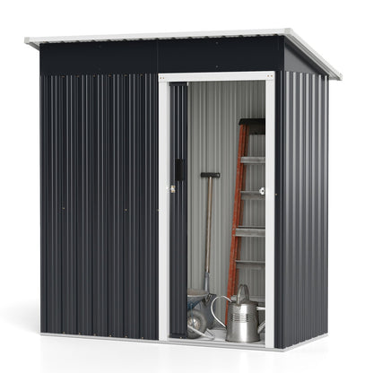 Outdoor Storage Shed All-Weather Color Steel Garden Shed-Grey