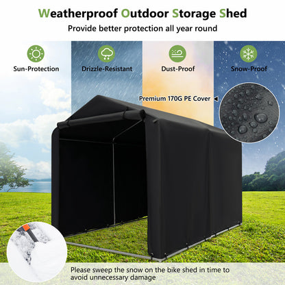 Outdoor Storage Shed Portable Garage Shelter for Bikes-Grey