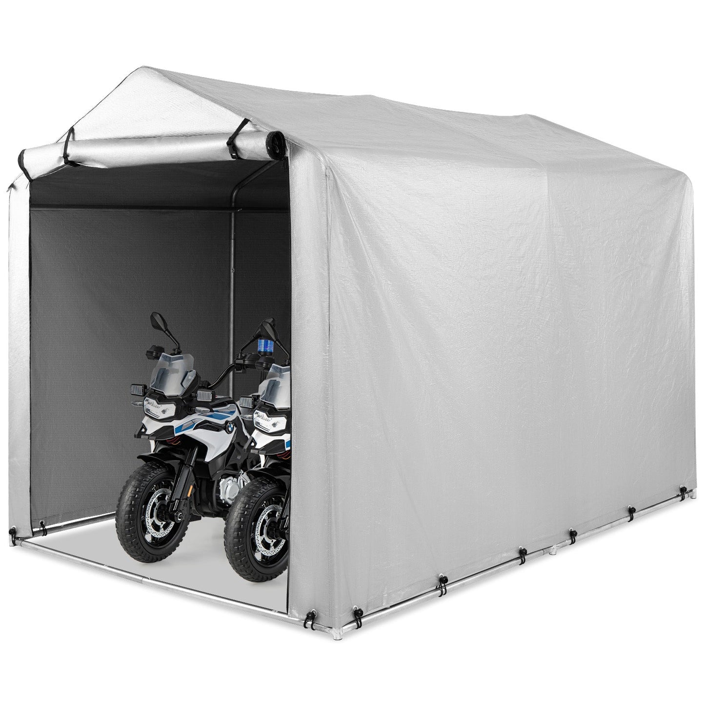 Outdoor Storage Shed Portable Garage Shelter for Bikes-Silver