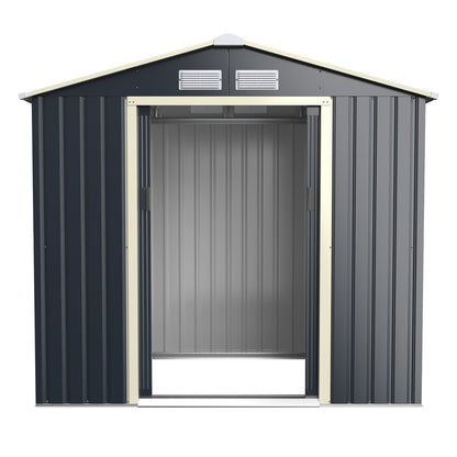 Outdoor Storage Shed with 4 Vents and Double Sliding Door-Size 1