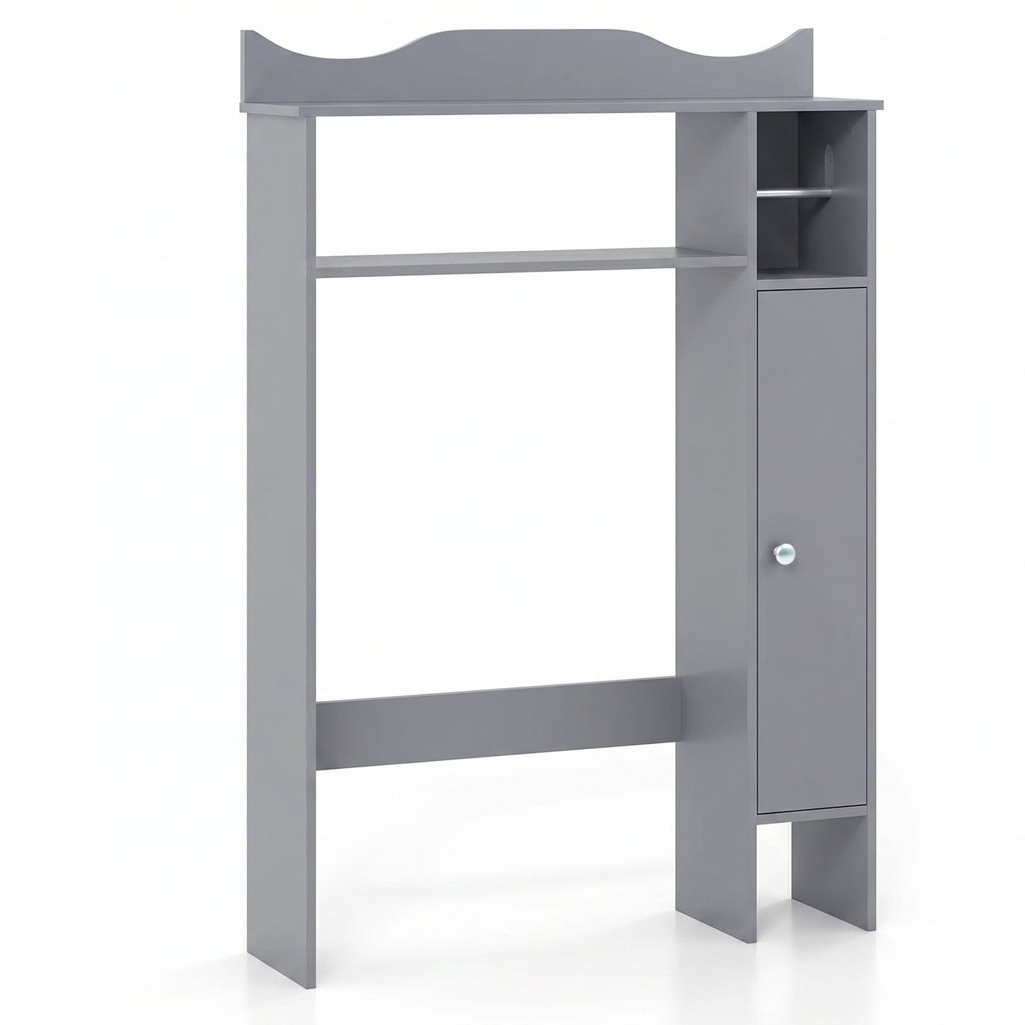 Over Toilet Storage Cabinet with Paper Holder and Removable Shelves for Bathroom-Gray