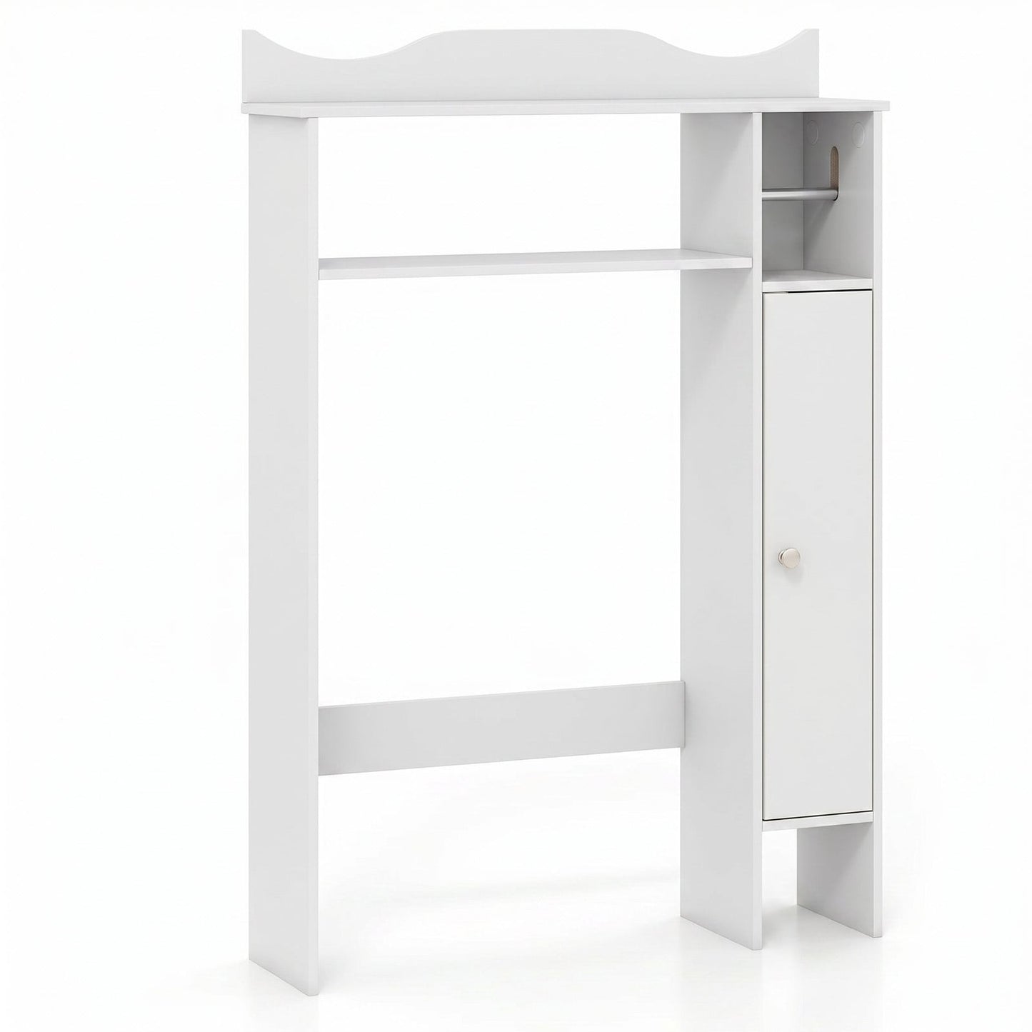 Over Toilet Storage Cabinet with Paper Holder and Removable Shelves for Bathroom-White