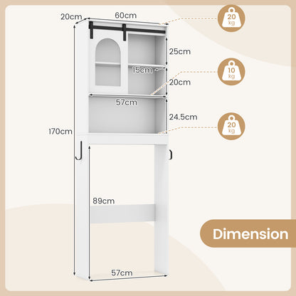 Over the Toilet Storage Cabinet with Toilet Paper Holder-White
