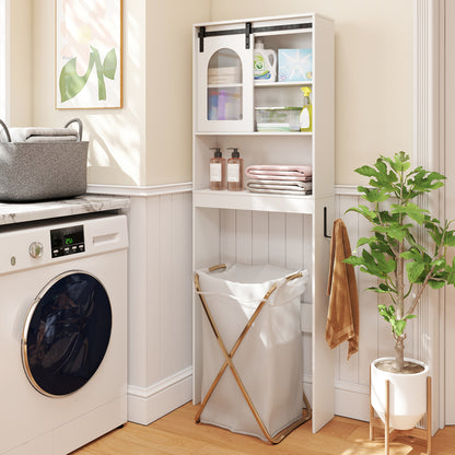 Over the Toilet Storage Cabinet with Toilet Paper Holder-White