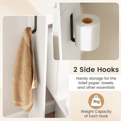 Over the Toilet Storage Cabinet with Toilet Paper Holder-White