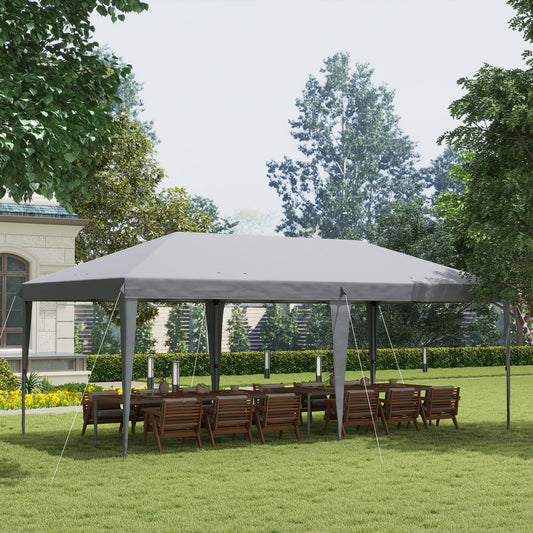 Outsunny Pop Up Gazebo 3 x 6m, składany namiot z baldachimem, regulowana wysokość markizy ślubnej z torbą transportową, szary