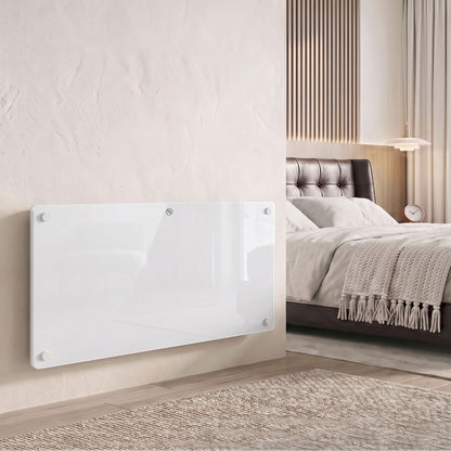 HOMCOM Smart Panel Heater Wall Mounted Freestanding, Electric Heater with Weekly Timer, Open Window & Anti-Frost, 2000W, White