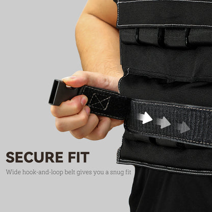 SPORTNOW 20KG Adjustable Weighted Vest, Running Weight Vest, with 30 Metal Weights, Reflective Strips, for Running, Exercise
