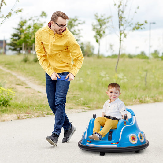 AIYAPLAY Angry Bird Licencjonowany Waltzer Car, 12 V Dziecięcy zderzak samochodowy z joystickami, pilotem, muzycznymi światłami LED - niebieski