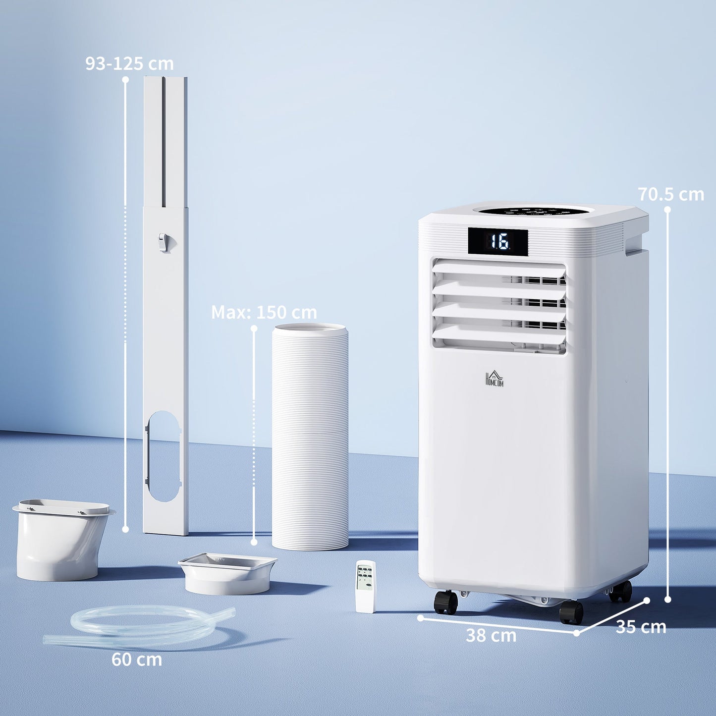 HOMCOM 10000 BTU Air Conditioning Unit, 3-in-1 Portable Air Conditioner, Dehumidifier, Cooling Fan with Remote Control, Digital Display, 2 Speeds, 24H Timer, Window Venting Kit, 22m√Ç¬≤