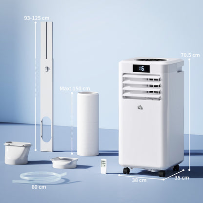 HOMCOM 10000 BTU Air Conditioning Unit, 3-in-1 Portable Air Conditioner, Dehumidifier, Cooling Fan with Remote Control, Digital Display, 2 Speeds, 24H Timer, Window Venting Kit, 22m√Ç¬≤