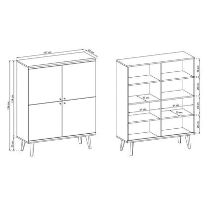 Primo Highboard Cabinet 107cm