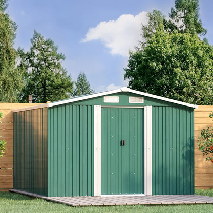 Waterproof 6x8/8x8/10x8ft Metal Shed With Gable Roof