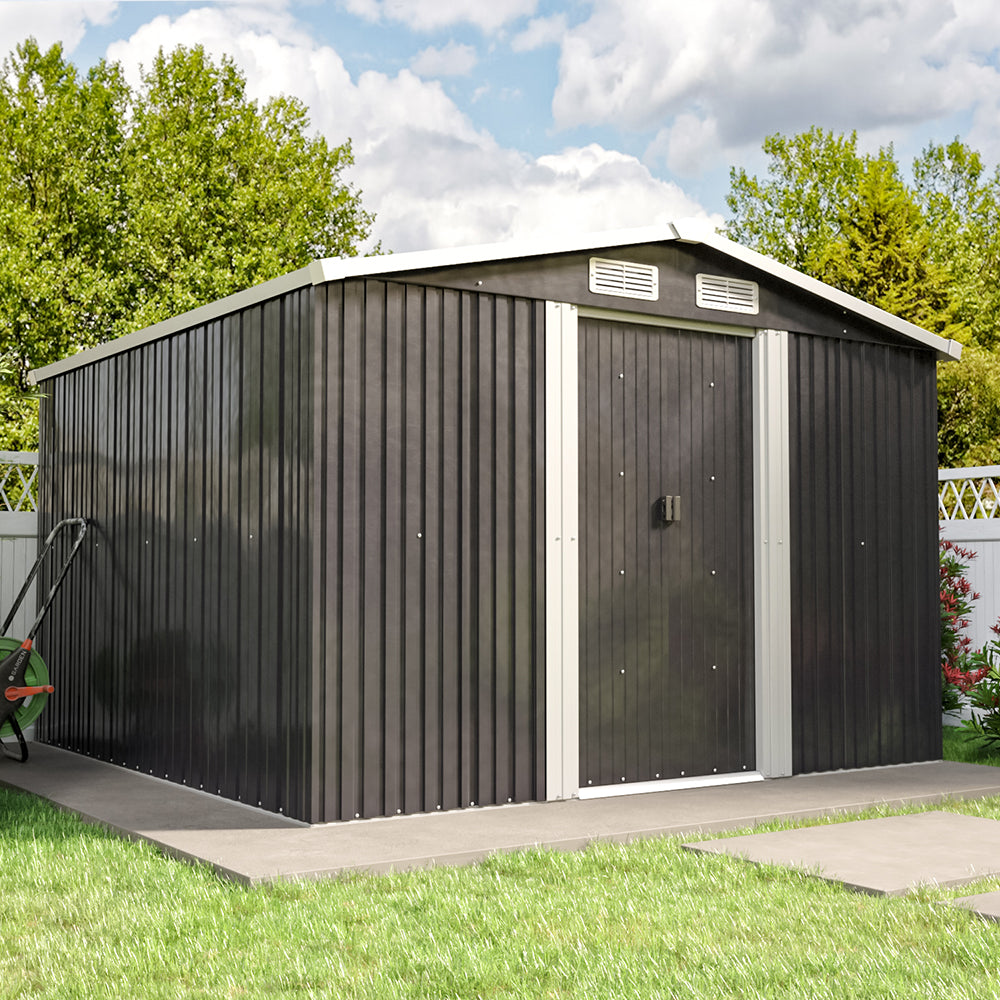 Waterproof 6x8/8x8/10x8ft Metal Shed With Gable Roof