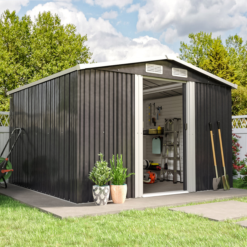 Waterproof 6x8/8x8/10x8ft Metal Shed With Gable Roof