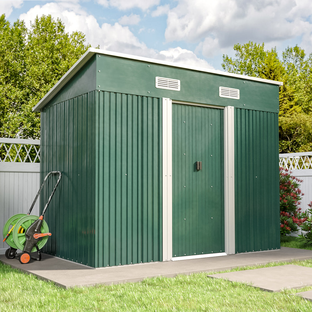 4' x 6' ft / 4' x 8' ft Garden Shed with Skillion Roof Top Steel