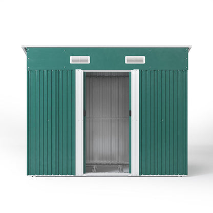 4' x 6' ft / 4' x 8' ft Garden Shed with Skillion Roof Top Steel