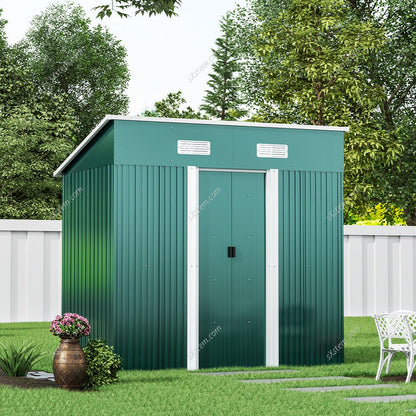 4' x 6' ft / 4' x 8' ft Garden Shed with Skillion Roof Top Steel