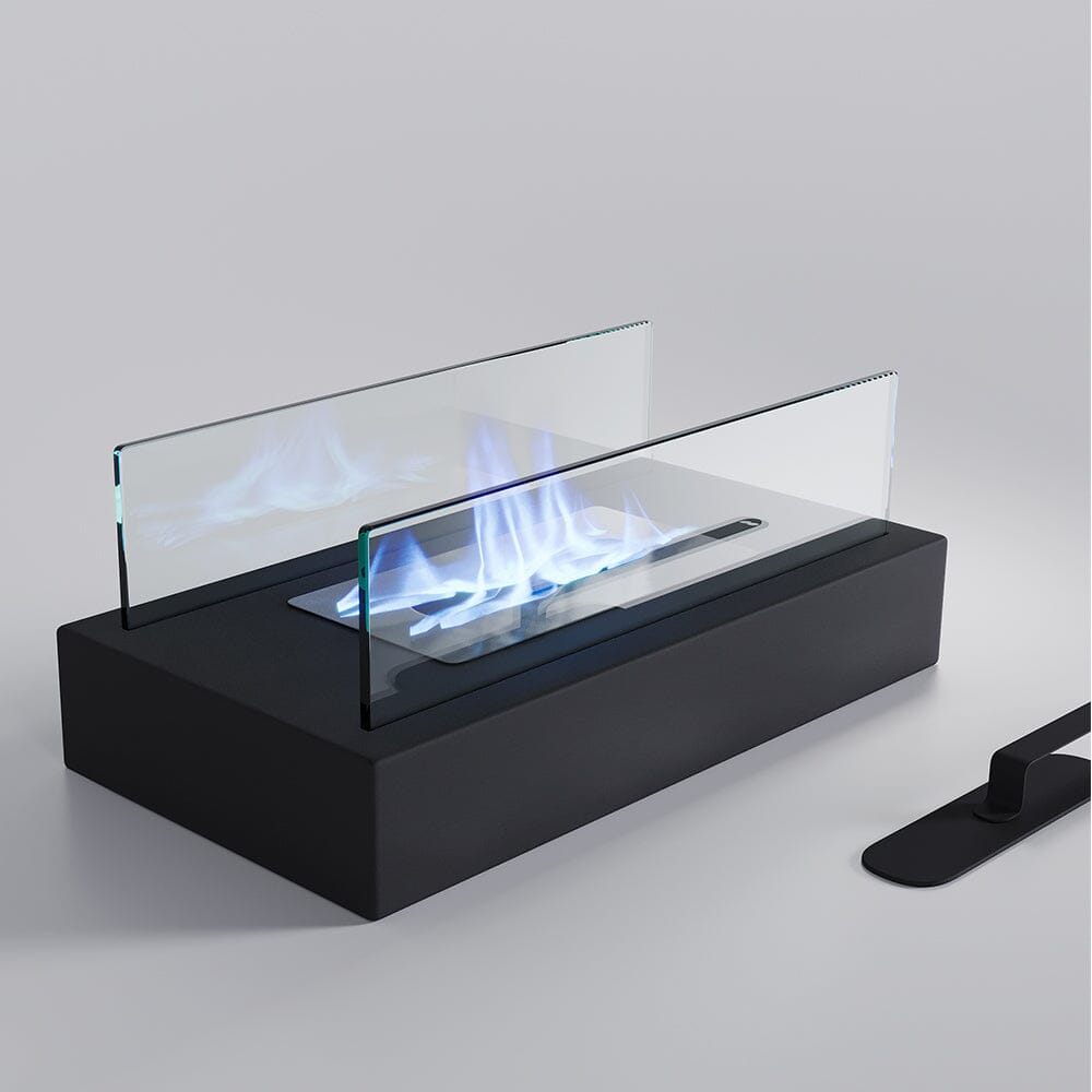 35cm L Table Fireplaces Bio Ethanol Fireplace Tabletop Metal Base Burner Fire