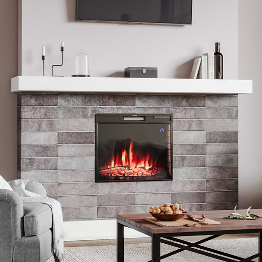 51.8 cm H Inset Small Electric LED Fireplace Wall Mounted Heater 2000W Heat Output