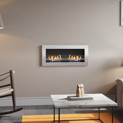 Wall Mounted Recessed Ethanol Fireplace for Living Room