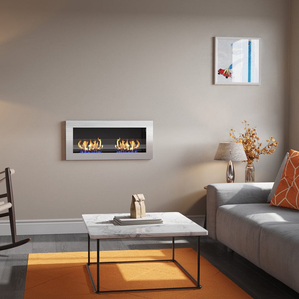 Wall Mounted Recessed Ethanol Fireplace for Living Room