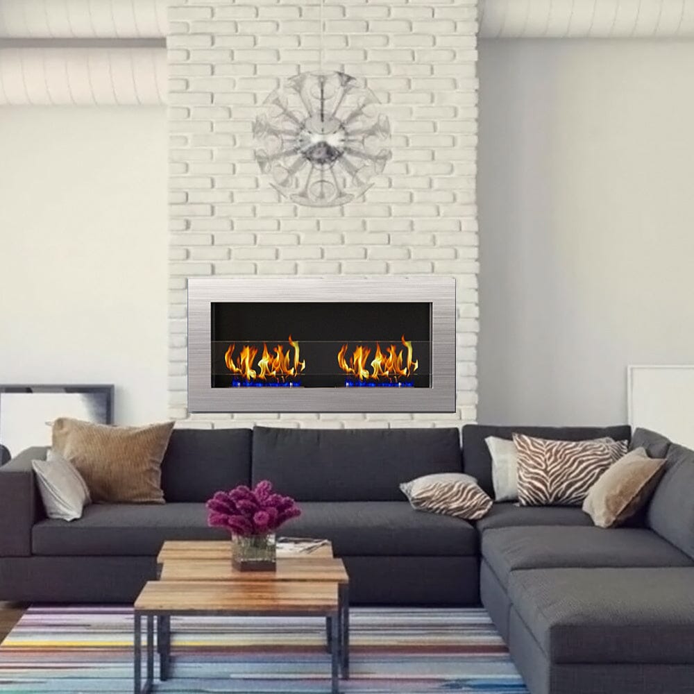 Wall Mounted Recessed Ethanol Fireplace for Living Room