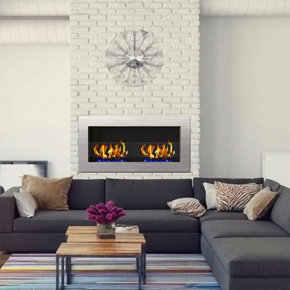 Wall Mounted Recessed Ethanol Fireplace for Living Room