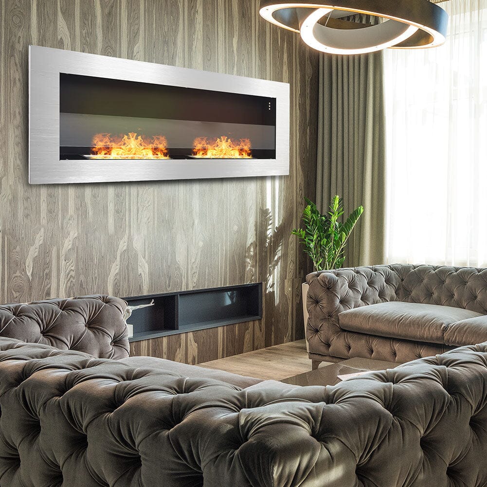 Wall Mounted Recessed Ethanol Fireplace for Living Room