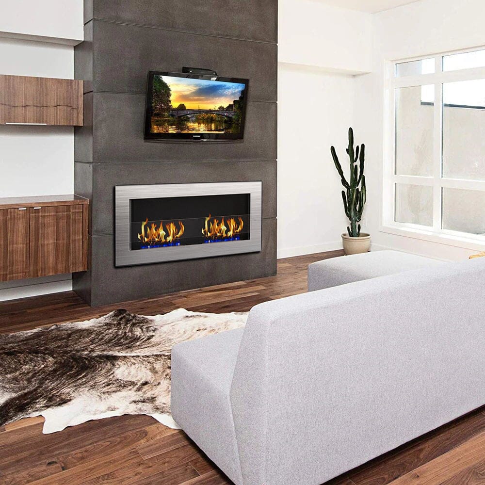 Wall Mounted Recessed Ethanol Fireplace for Living Room