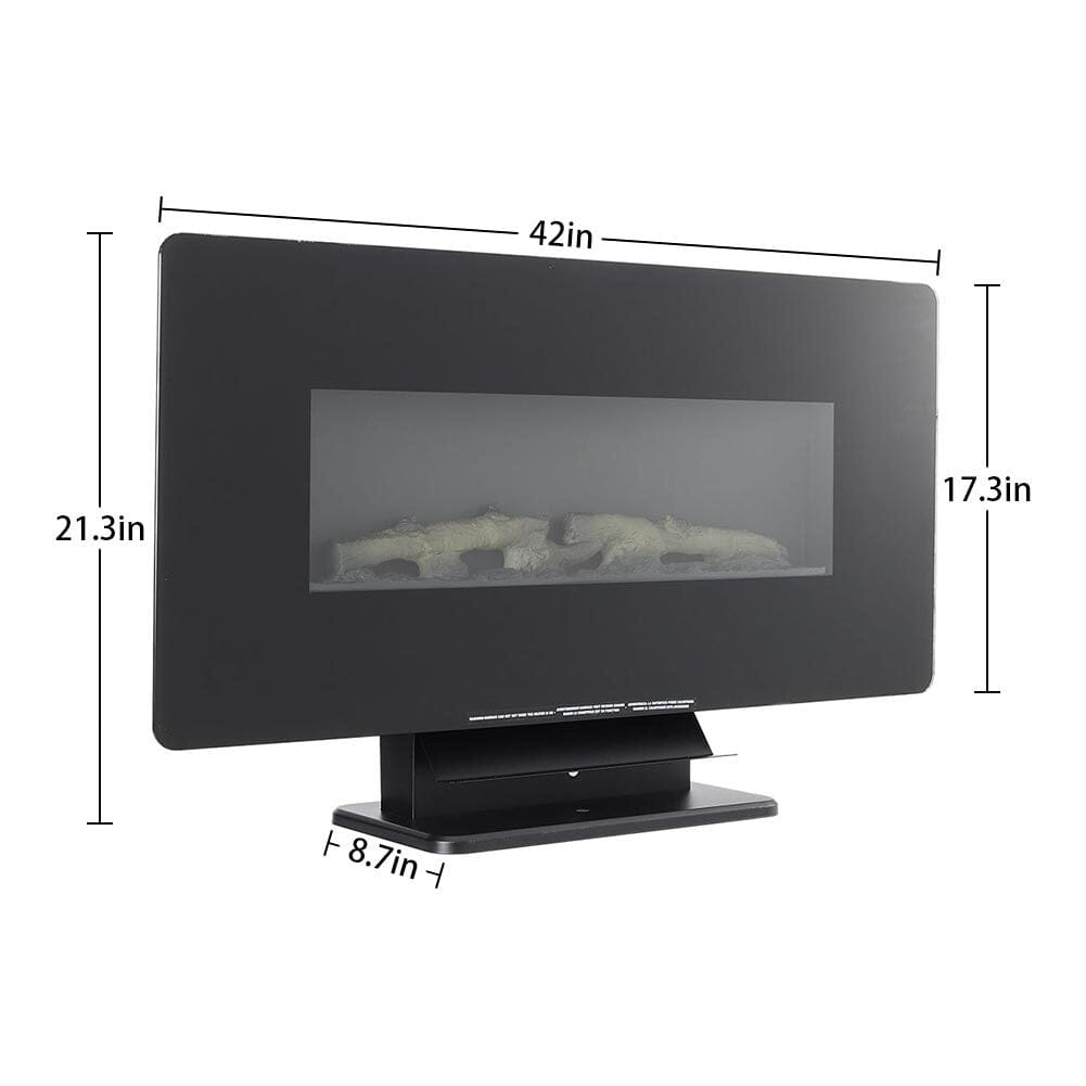 Electric Freestanding and Wall Mounted Fireplace with Stand