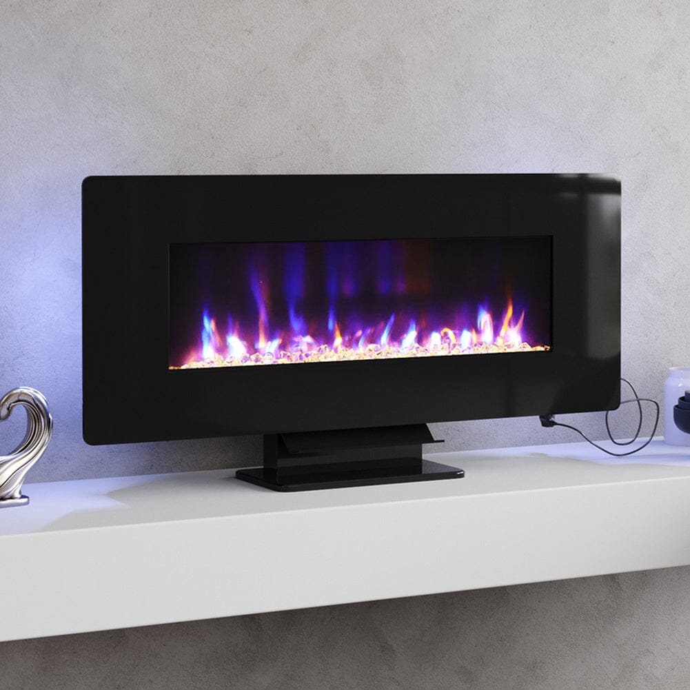 Electric Freestanding and Wall Mounted Fireplace with Stand